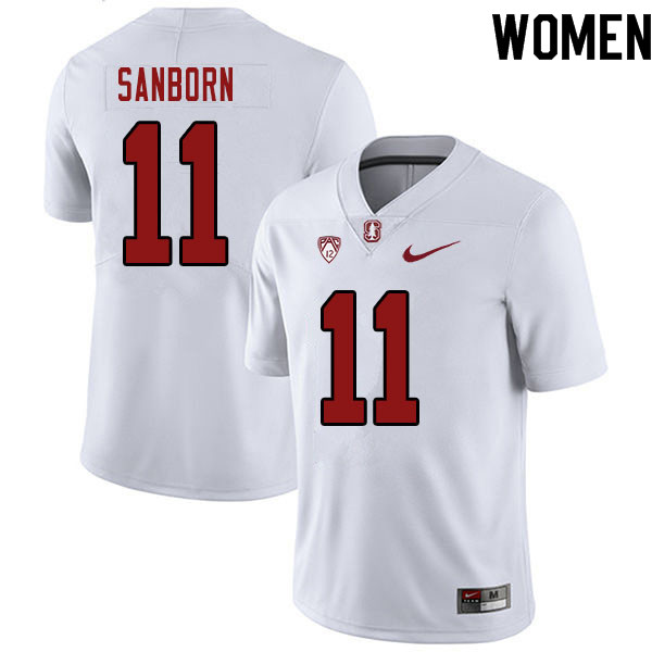 Women #11 Ryan Sanborn Stanford Cardinal College Football Jerseys Sale-White - Click Image to Close